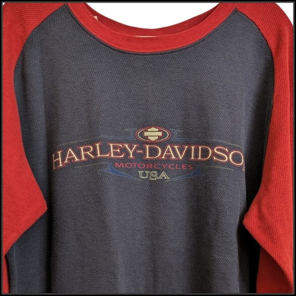 Vintage 1999 Harley Davidson Thermal Shirt Illinois Men's XL - Picture 3 of 6